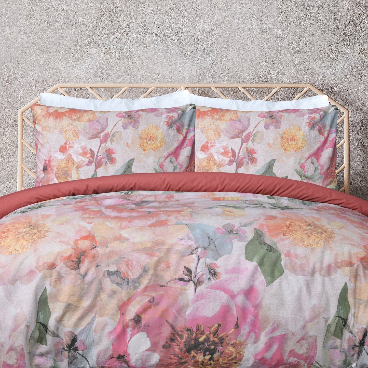Pure Cotton Large Floral - Duvet Cover & Pillowcase Set