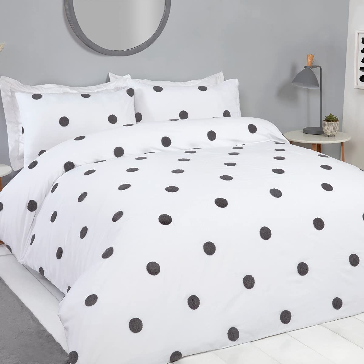 Tufted Polka Dots - Duvet Cover & Pillowcase Set