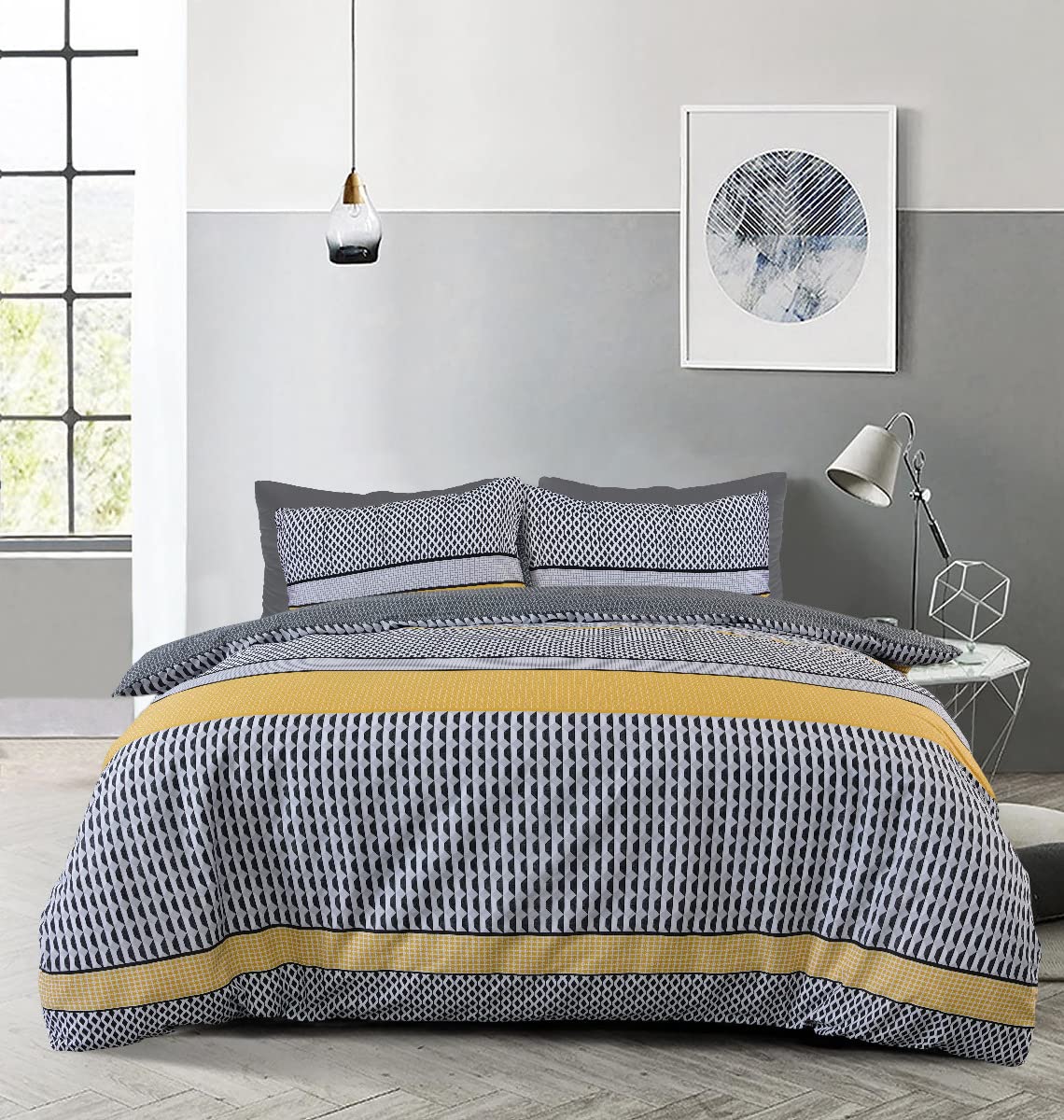 Striped Geo - Reversible Duvet Cover & Pillowcase Set