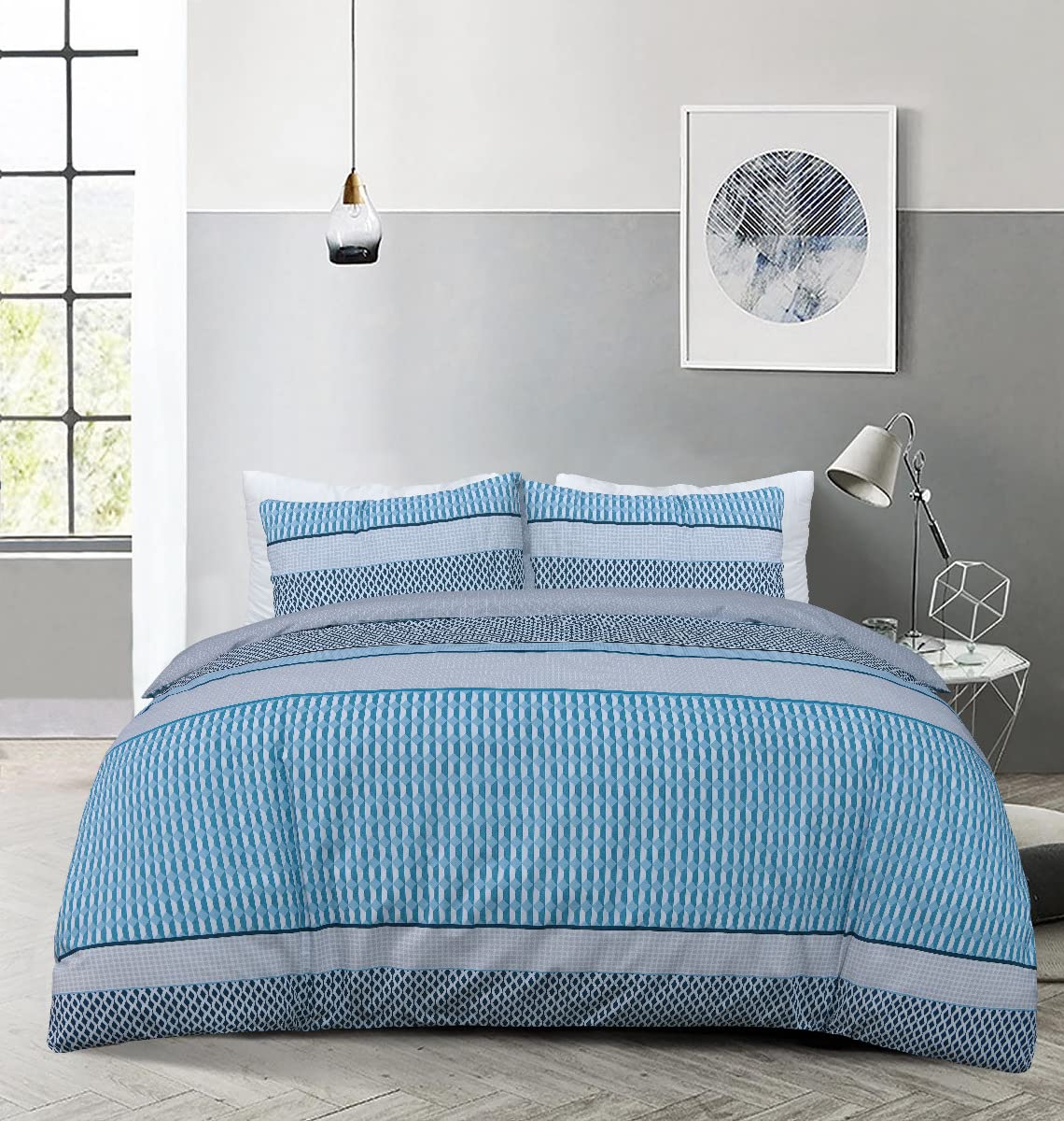 Striped Geo - Reversible Duvet Cover & Pillowcase Set