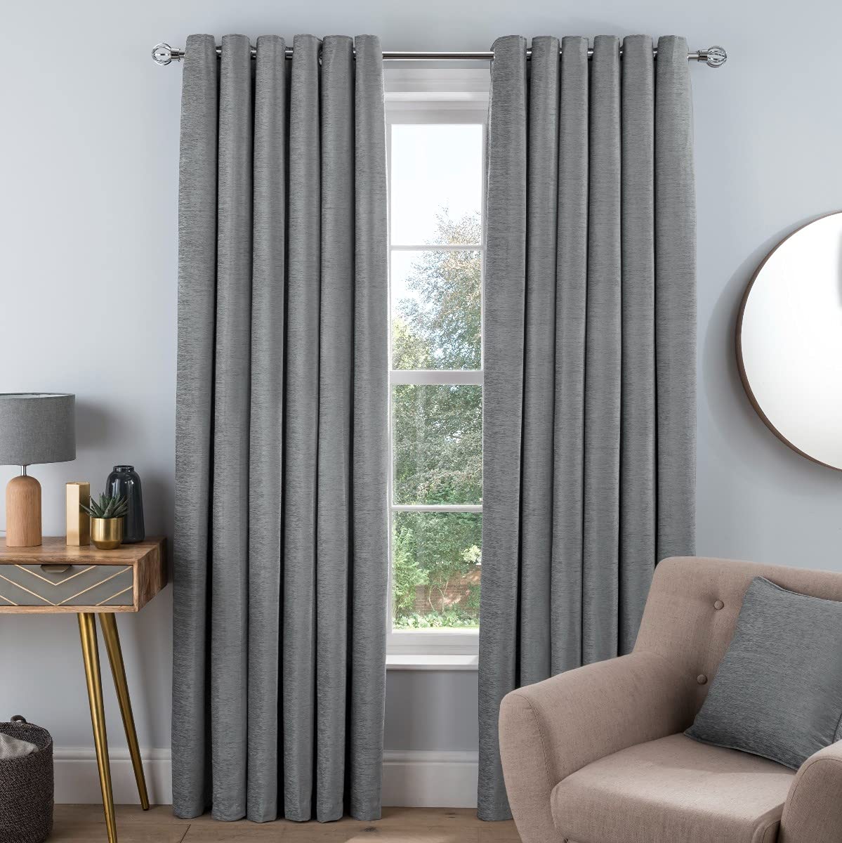 Luxury Chenille - Eyelet Lined Curtains