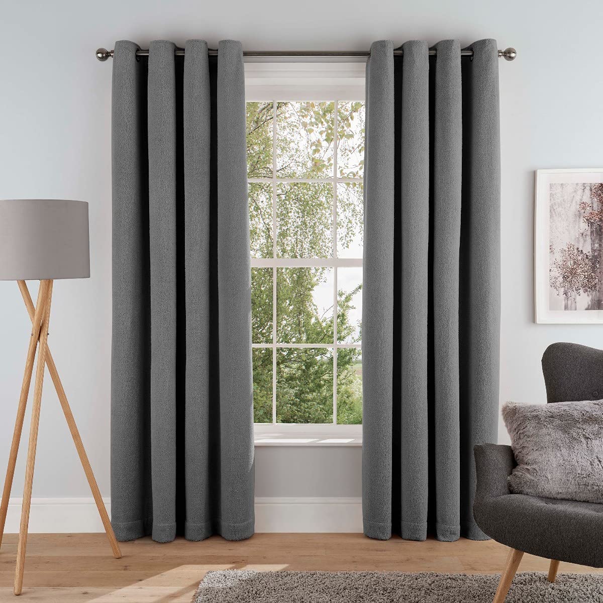 Teddy Fleece - Eyelet Lined Curtains
