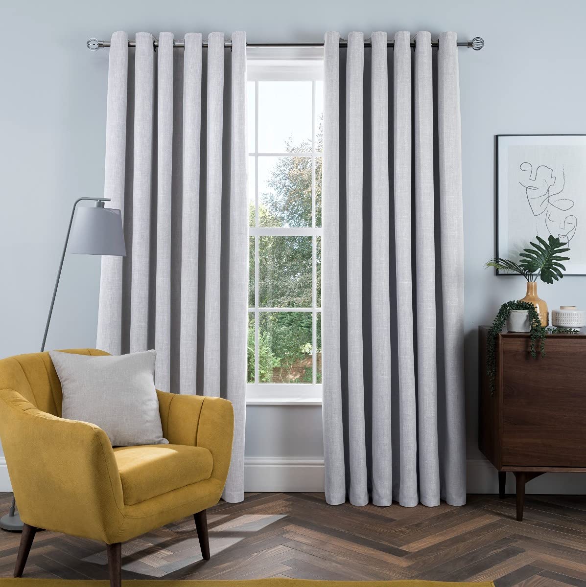 Linen Look - Eyelet Blackout Curtains