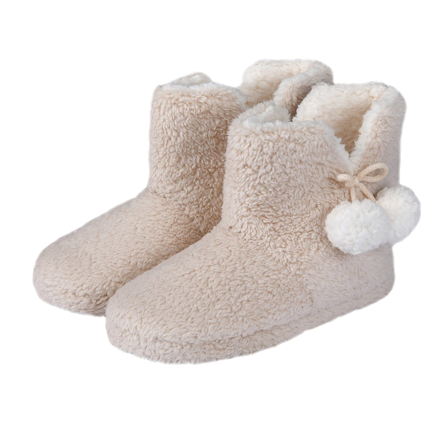 Teddy Fleece With Pom Poms - Slippers