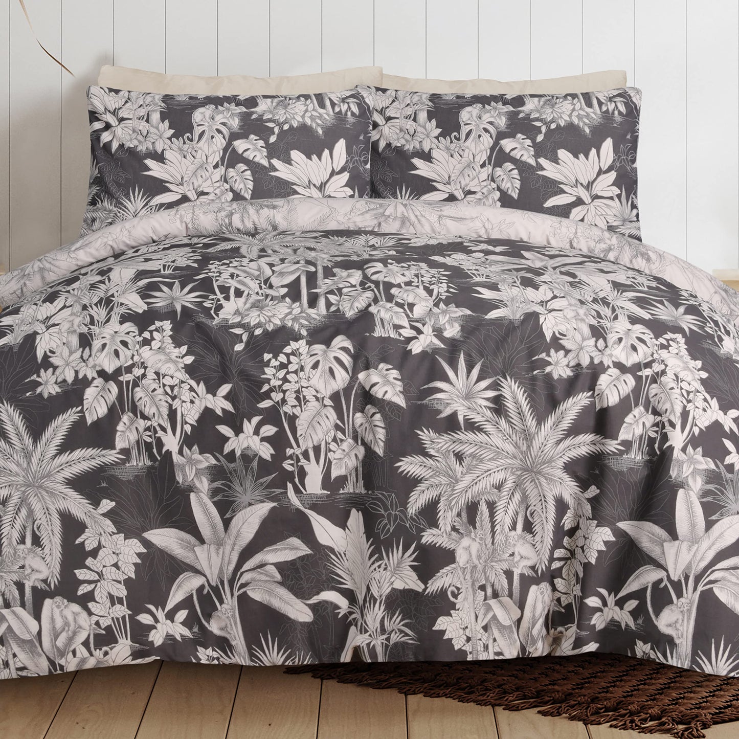 Tropical Monkey - Reversible Duvet Cover & Pillowcase Set