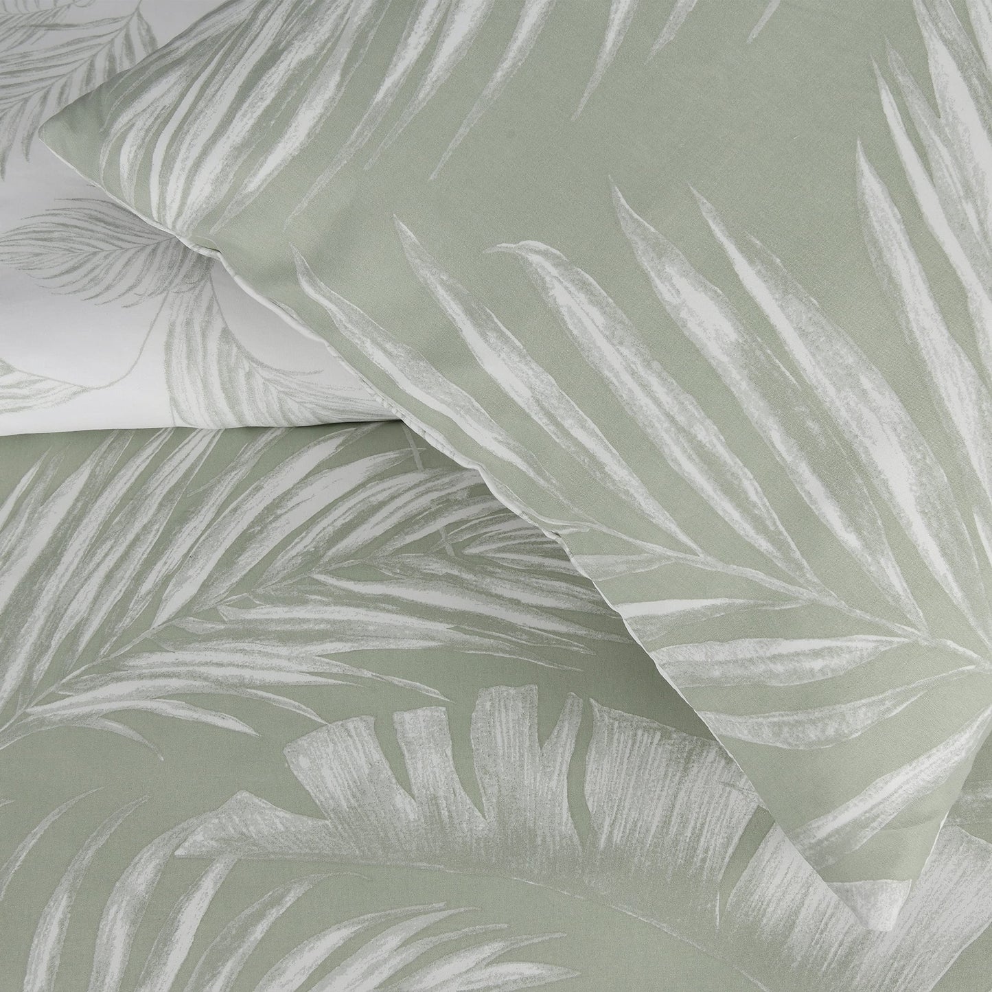 Sketched Palm Leaves - Reversible Duvet Cover & Pillowcase Set