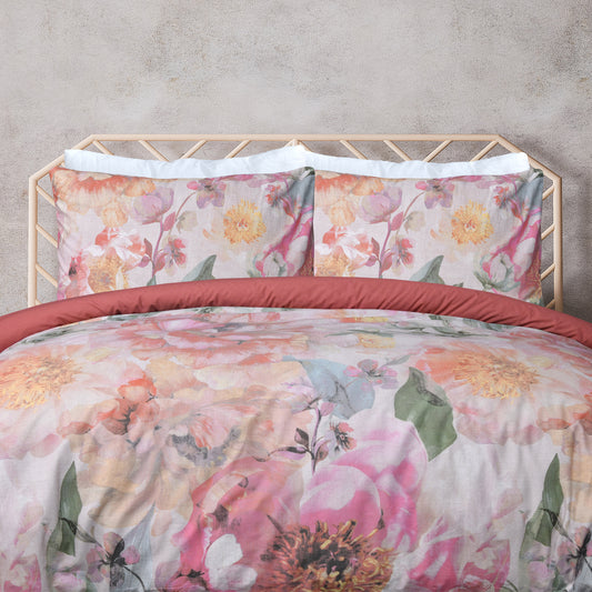 Pure Cotton Large Floral - Duvet Cover & Pillowcase Set