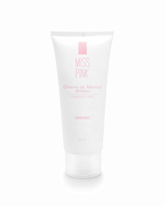 Miss Pink Moisturising Argan Hand Cream with Aloe Vera Added Vitamin E - Protection Hydration Fast Absorbing - 100ml