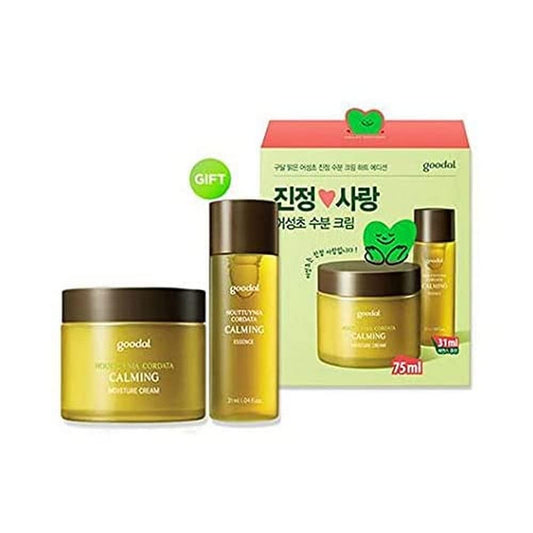 Goodal Houttuynia Cordata Calming Moisture Cream Set - Skin Moisturizing Calming Instant Hydrating and Soothing Skin Care