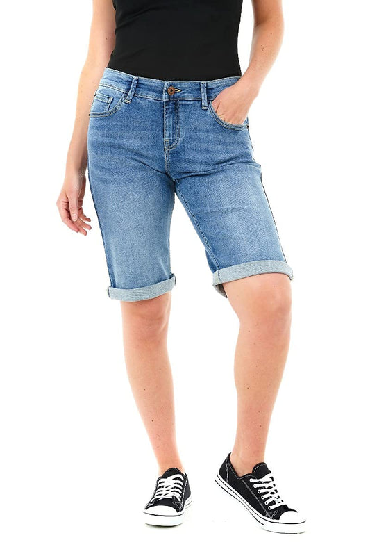 Knee Length - Denim Shorts