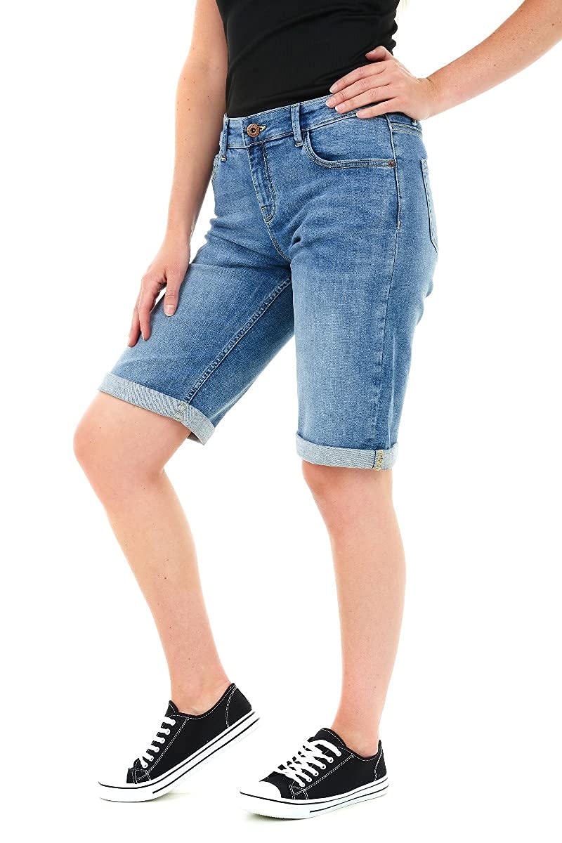 Knee Length - Denim Shorts