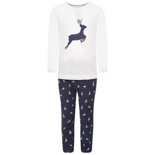 Sleepdown Girls Boys Pyjamas Set 100% Cotton Comfy Soft Warm Cosy Animal Reindeer Toddler Clothes 2 Piece Nightwear Long Sleeve Top Bottoms PJS Gift