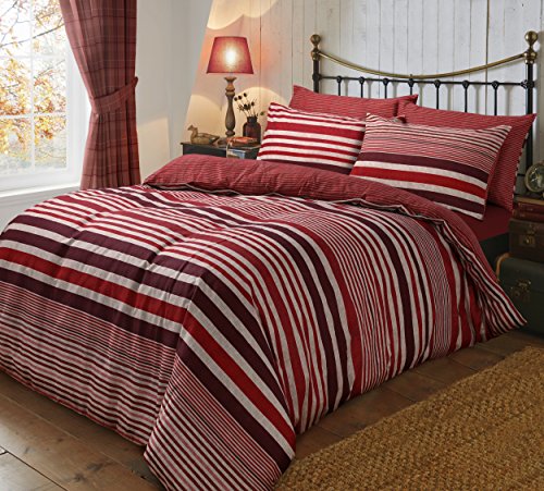 Flannel Stripe - Brushed Cotton Duvet Cover & Pillowcase Set