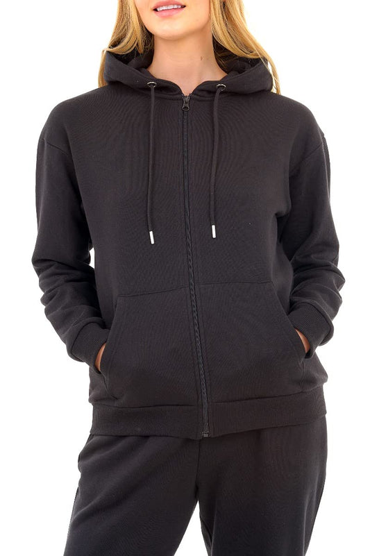 M17 Womens Ladies Recycled Zip Up Hoody Soft Casual Hooded Zipper Sweatshirt Top Long Sleeve with Pockets