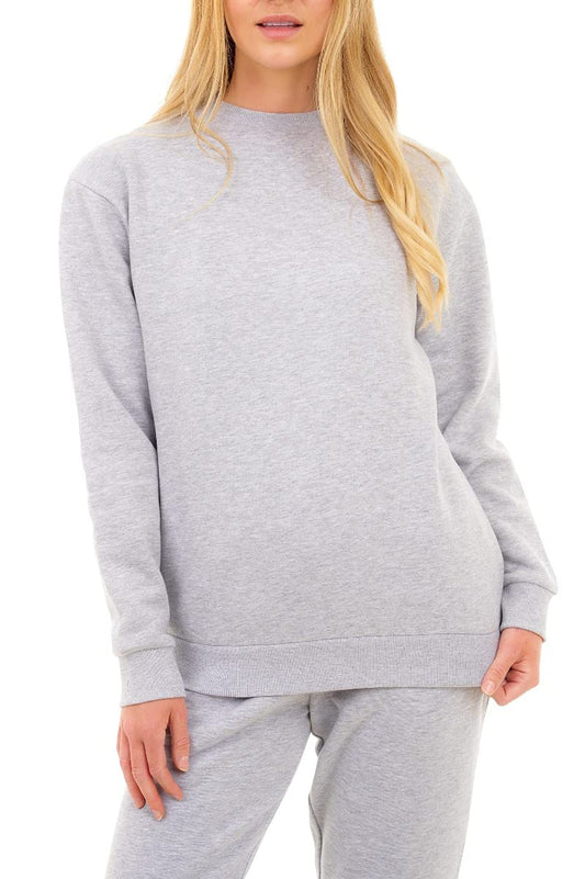M17 Womens Ladies Recycled Sweatshirt Soft Cosy Casual Long Sleeve Top Pullover Jumper Crewneck Sweater (XL, Grey)