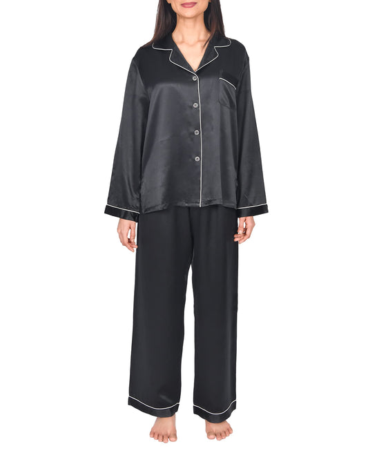 Sleepdown 100% Silk Ladies Pyjamas Long Set 2pc - Nightwear Sleepwear, Comfy, Naturally Hypoallergenic - 22 Momme