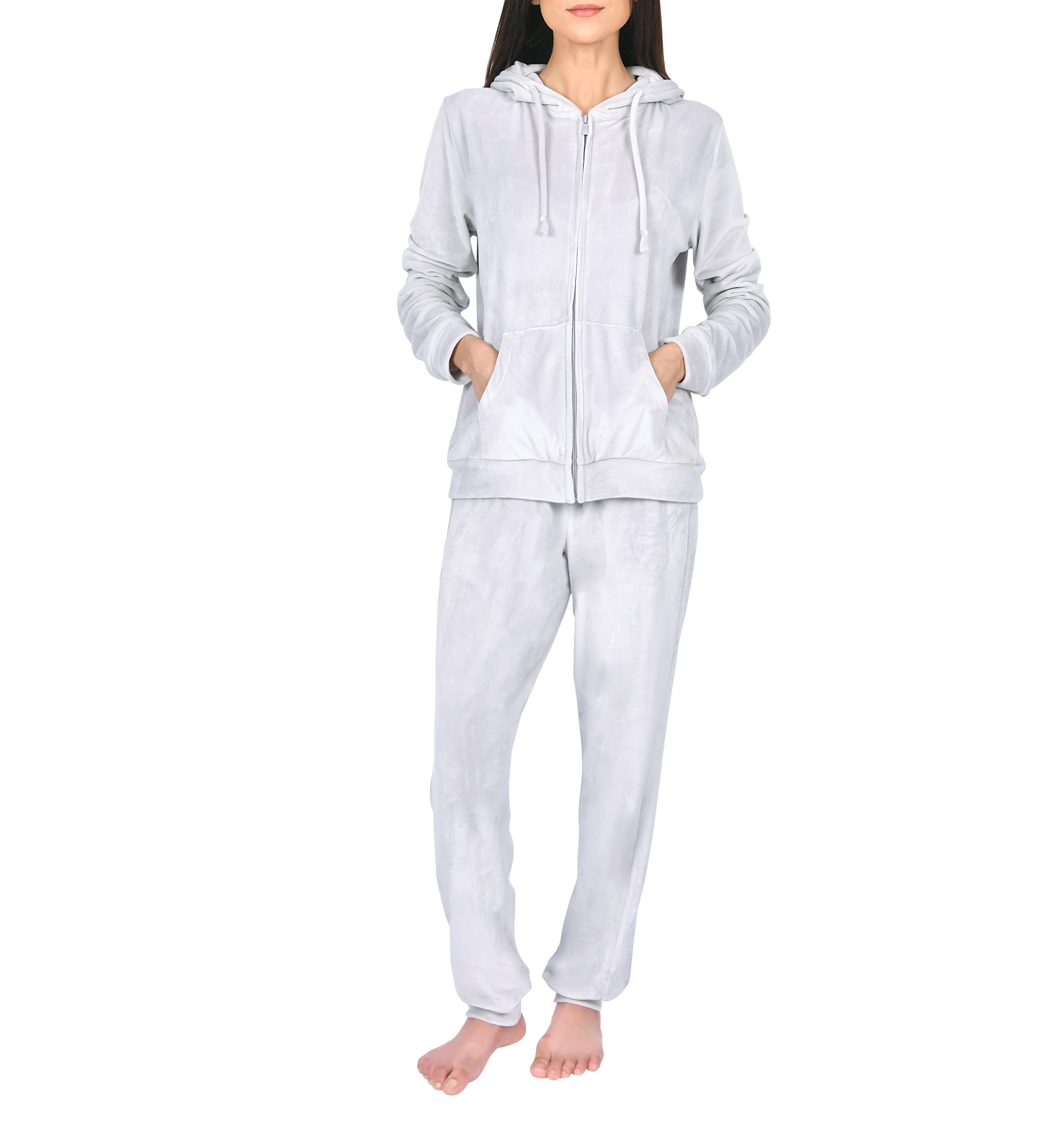 Grey velour sale tracksuit womens