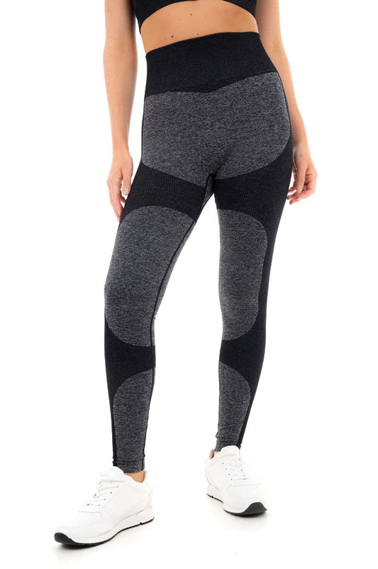 M17 Womens Ladies Leggings Sports Athletics Yoga Marl Rib Seamless Stretchy High Waisted Pants