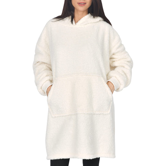 Sleepdown Womens Ladies Single Layer Borg Blanket Hoodie Warm Soft Cosy Loungewear