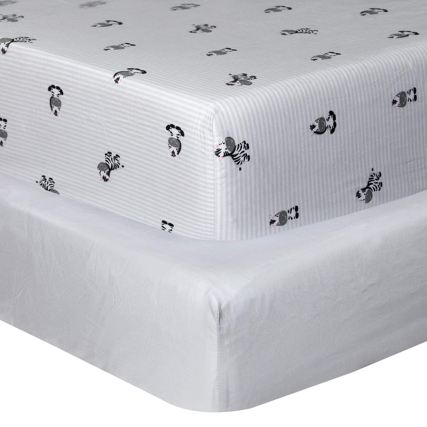 Organic Cotton Fitted Crib Sheet – Zebra Stripe - Grey