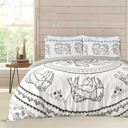 Tribal Elephant - Reversible Duvet Cover & Pillowcase Set