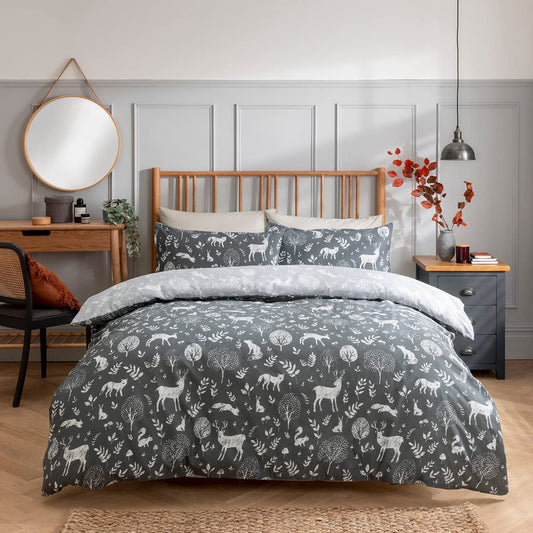 Woodland Animals - Reversible Duvet Cover & Pillowcase Set