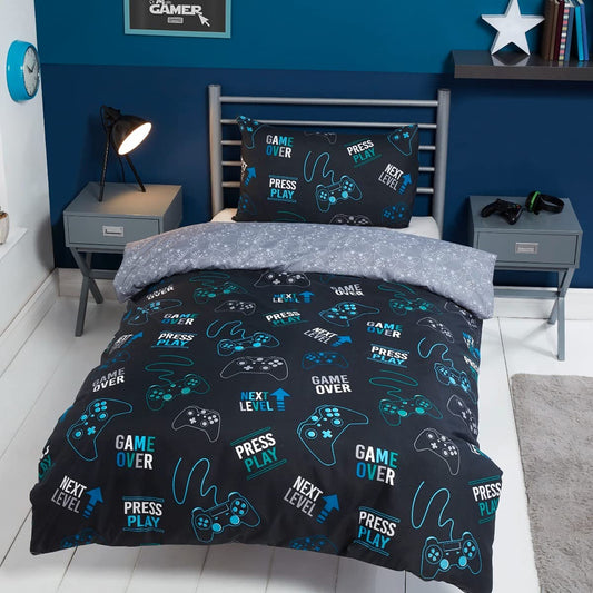 Level Up Gaming - Reversible Duvet Cover & Pillowcase Set