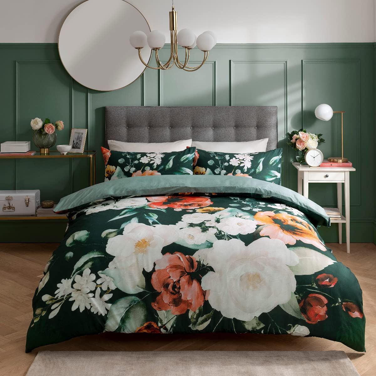 Large Floral Bloom - 100% Cotton Duvet Cover & Pillowcase Set