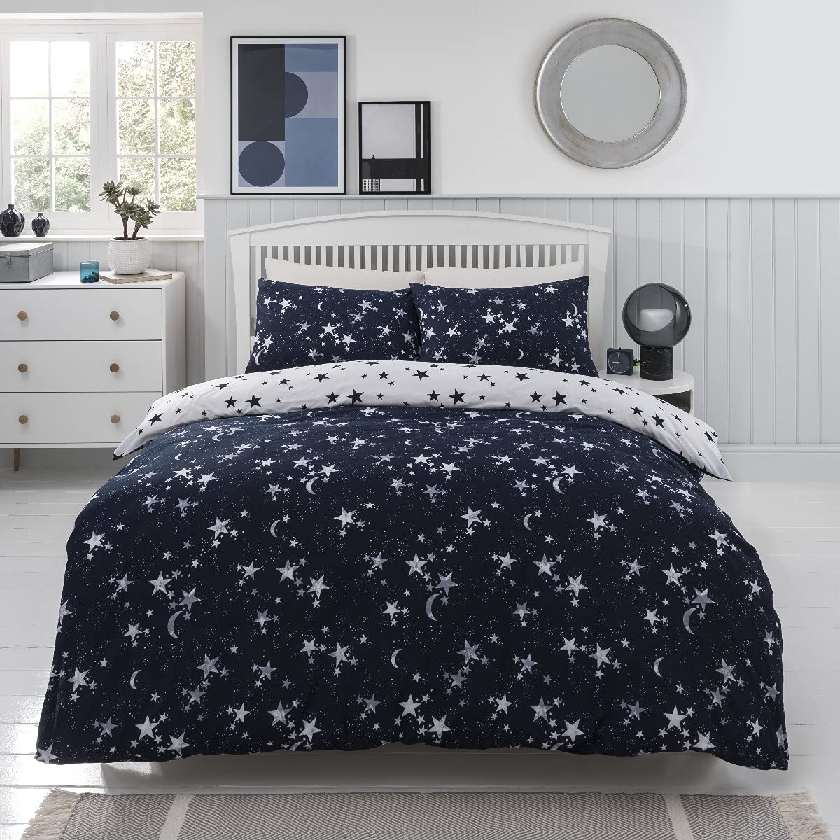 Celestial Moons & Stars - Reversible Duvet Cover & Pillowcase Set