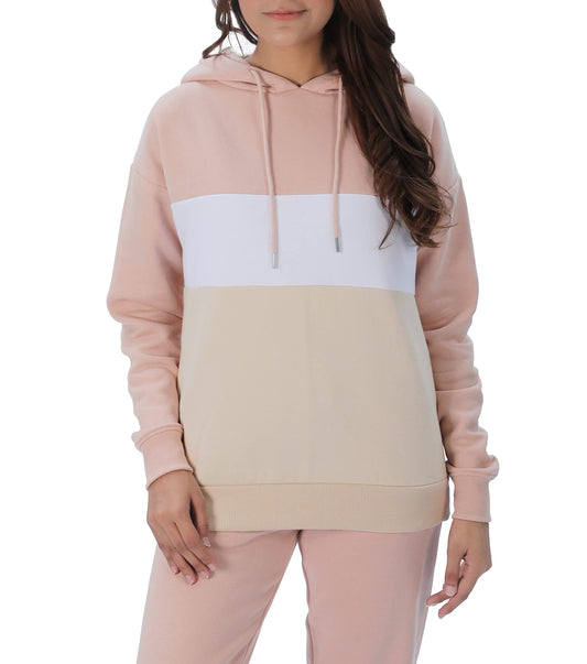 M17 Womens Ladies Recyled Stripe Colour Block Hoodie Pullover Cosy Soft Casual Hooded Sweatshirt Top Long Sleeve Jacket Jumper