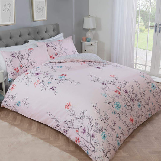 Oriental Blossom - Reversible Duvet Cover & Pillowcase Set