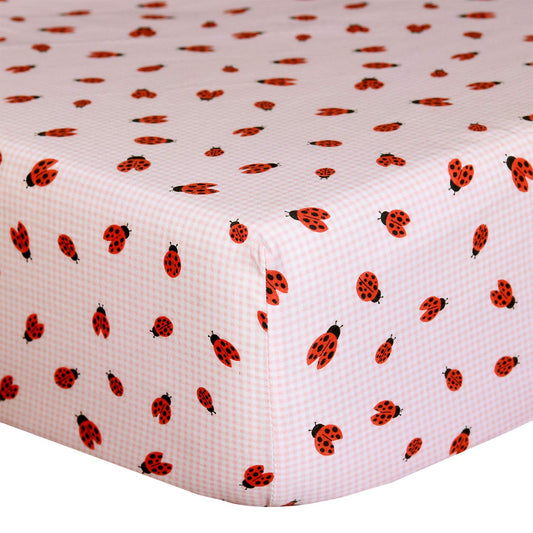 Organic Cotton Fitted Crib Sheet - Ladybird