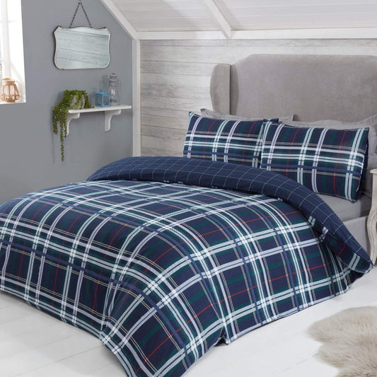 Tartan Check - Brushed Cotton Duvet Cover & Pillowcase Set