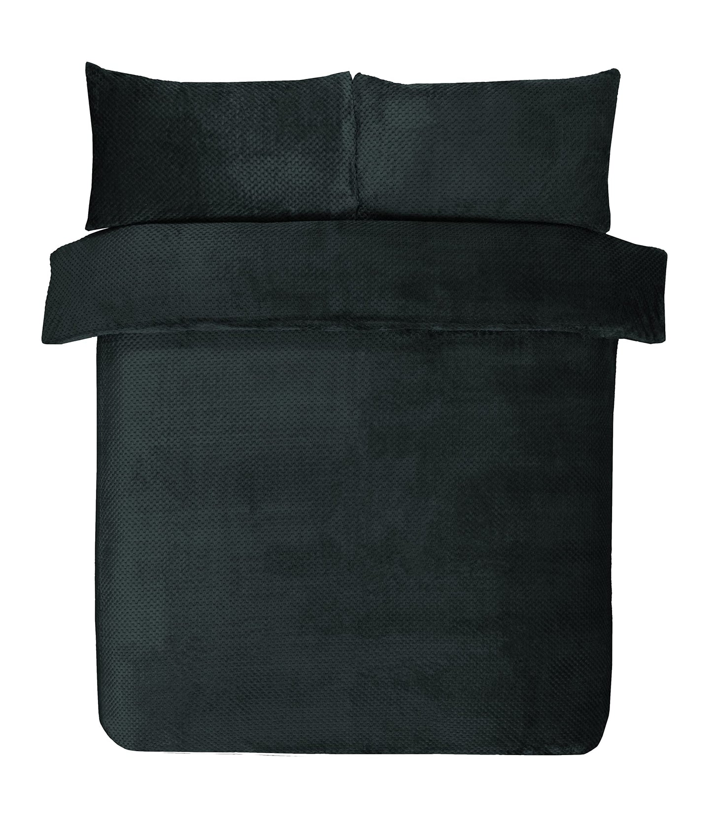 Waffle Fleece - Duvet Cover & Pillowcases Set - Black