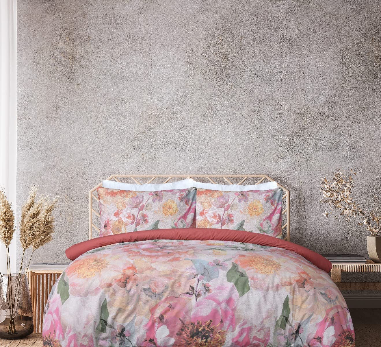 Pure Cotton Large Floral - Duvet Cover & Pillowcase Set