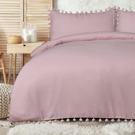 Pom Pom Border - Duvet Cover and Pillowcase Set