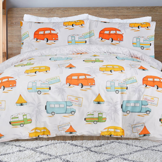 Tropical Campervan - Reversible Duvet Cover & Pillowcase Set