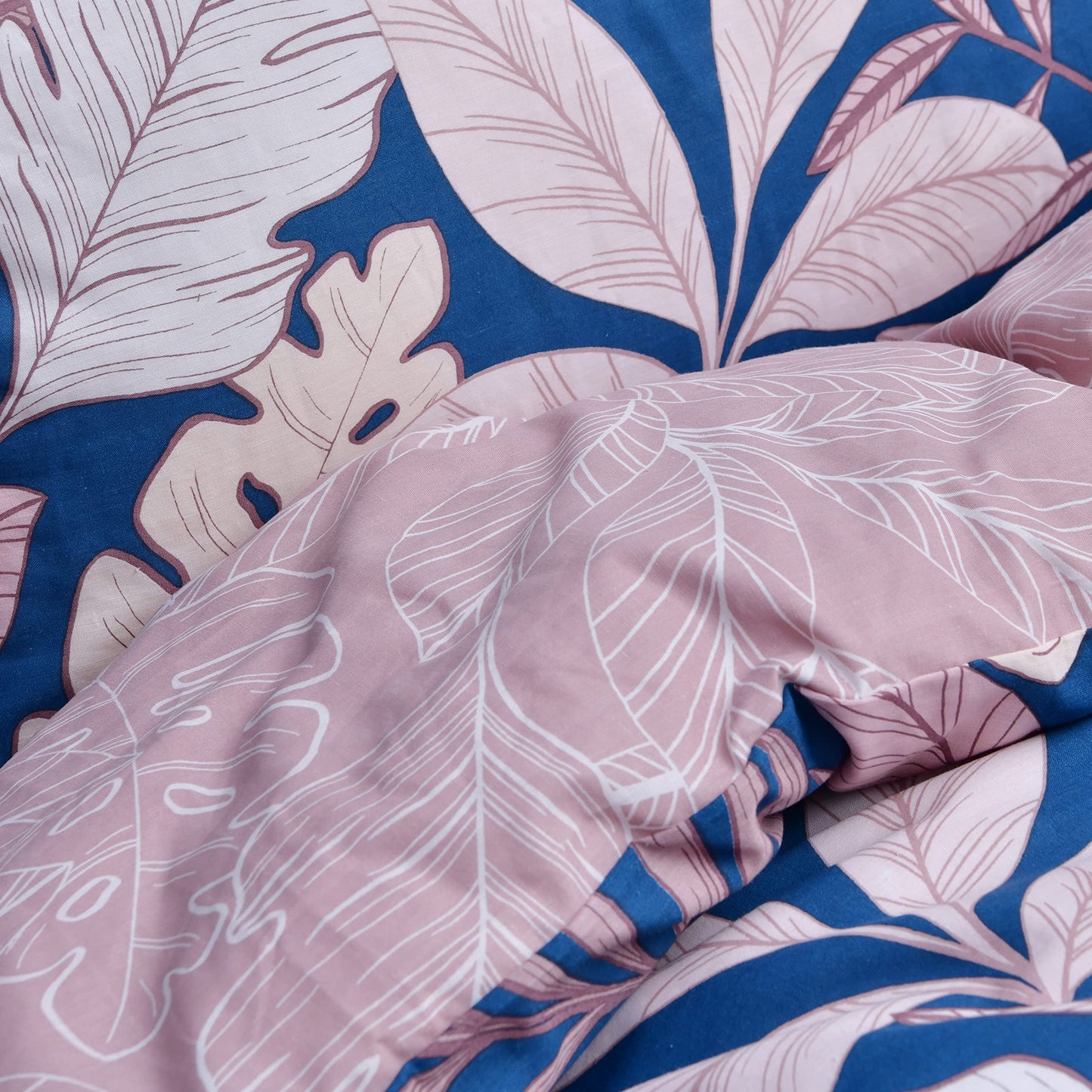 Tropical Jungle Leaves - Reversible Duvet Cover & Pillowcase Set