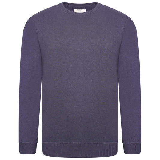 M17 Mens Classic Crew Neck Sweatshirt Sweater Casual Pullover Long Sleeve Top Plain Jumper (XL, Navy Blue)